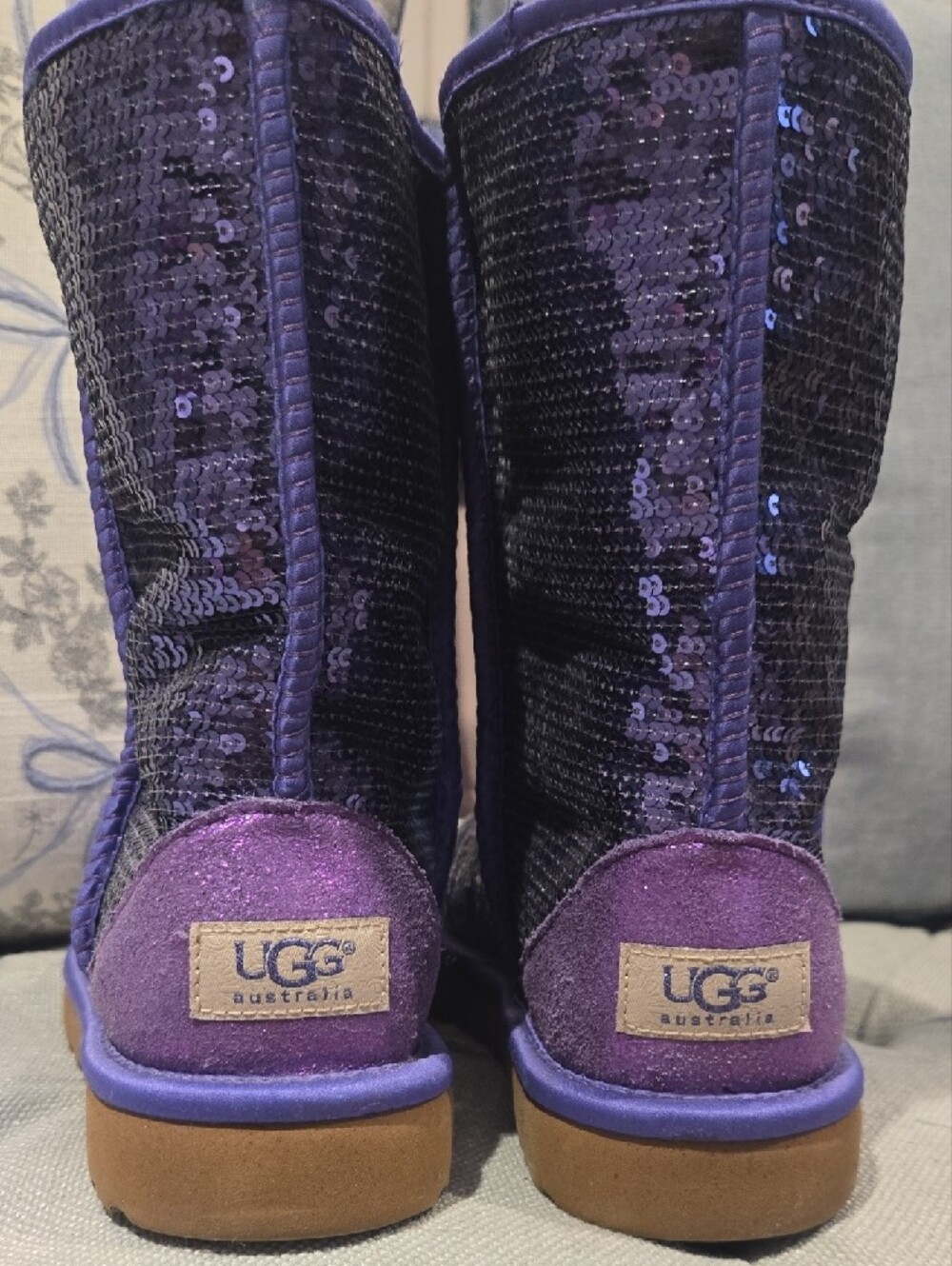 UGG Purple Sequin Classic Boot - Picture 2 of 7